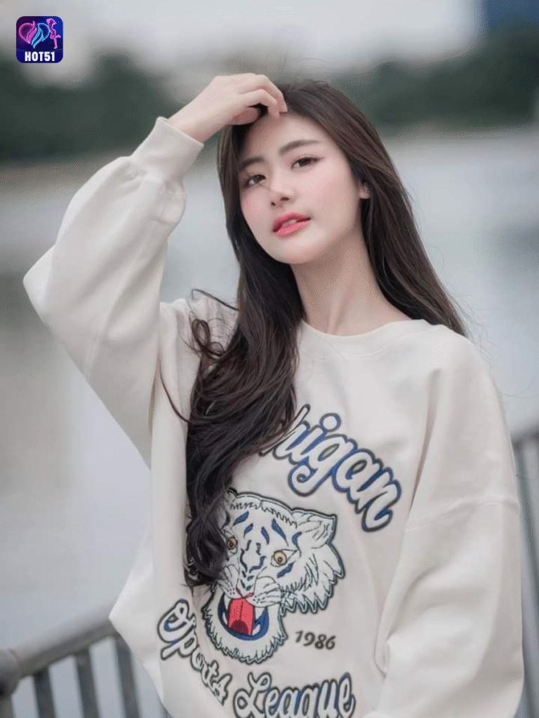 Beautiful girl live stream on Hot51 app