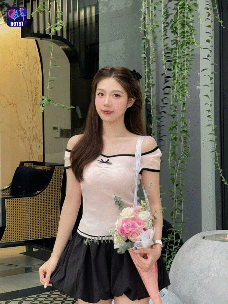 Beautiful girl live stream on Hot51 app